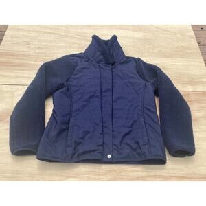 LAUREN RALPH LAUREN Bubble Fleece Winter Zip Up‎ Jacket Wome's Blue XL VIETNAM
